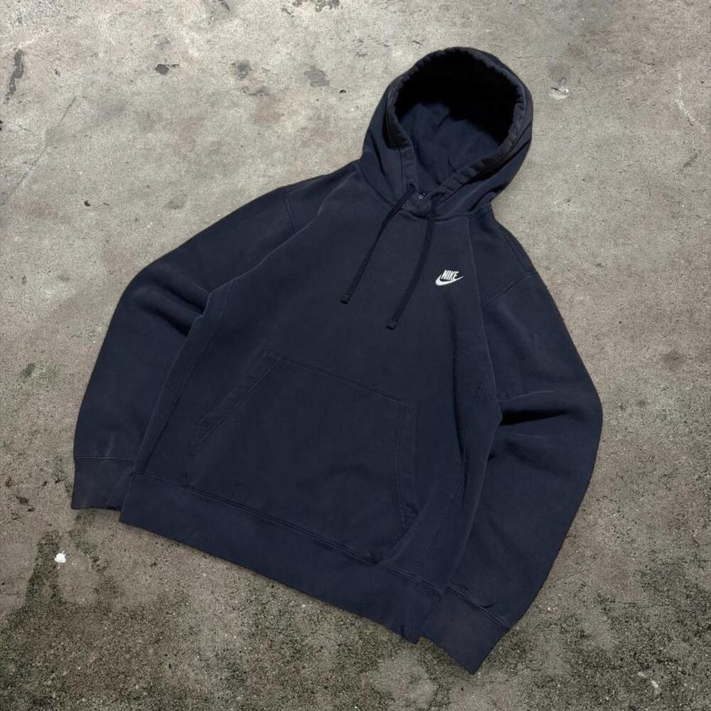 Vintage Nike Swoosh Embroidered Black Hoodie Size S